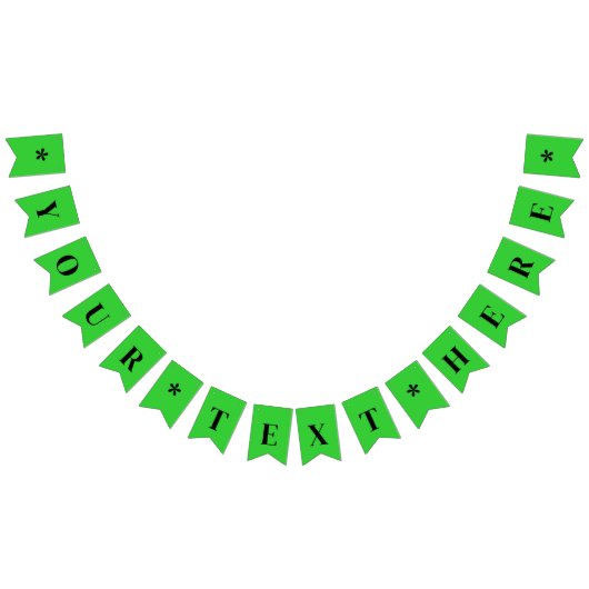 Bannière À Fanions Couleur Uni Vert Lime Néon | Sur mesure (Tout)