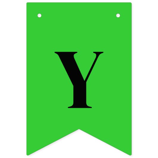 Bannière À Fanions Couleur Uni Vert Lime Néon | Sur mesure (Deuxième drapeau)