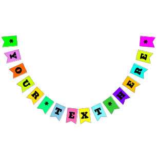 Bannière À Fanions Couleur unie Neon Mix   Sur mesure