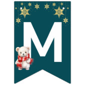 Bannière À Fanions Couleur verte rouge Ours Joyeux Noël fête (Premier drapeau)