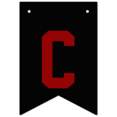 Bannière À Fanions Couleurs de l'école noire et rouge (Deuxième drapeau)