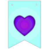 Bannière À Fanions Couleurs pastel & coeurs violets battre (Troisième drapeau)