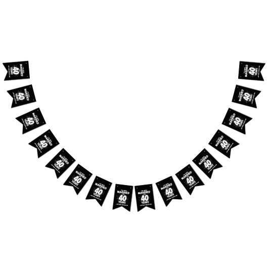 Bannière À Fanions Couples mariés 40 ans drôle 40e anniversaire (Tout)