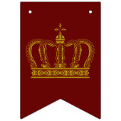 Bannière À Fanions Couronne d'or - luxe royal 1 (Troisième drapeau)