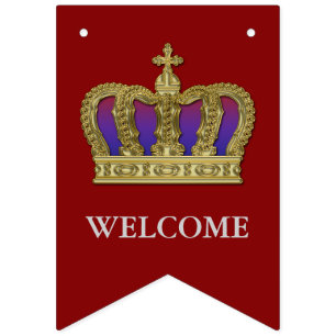 Bannière À Fanions Couronne royale d'or IV + votre backgr. et idées
