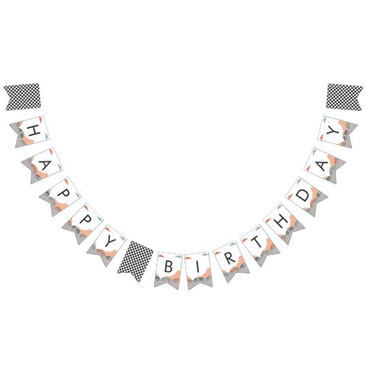 Bannière À Fanions Course Car Two Fast 2 Curious Bonne fête d'anniver (Tout)