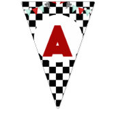 Bannière À Fanions Course de voitures de course thème d'anniversaire  (Troisième drapeau)