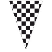 Bannière À Fanions Courses d'automobiles/motif d'échecs + votre (Troisième drapeau)