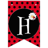 Bannière À Fanions Coute Polka point Ladybug Daisy Flower fête d'anni (Deuxième drapeau)