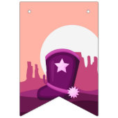 Bannière À Fanions Cow-girl rose mignonne désert occidental à tout âg (Premier drapeau)