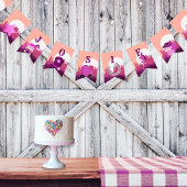 Bannière À Fanions Cow-girl rose mignonne désert occidental à tout âg