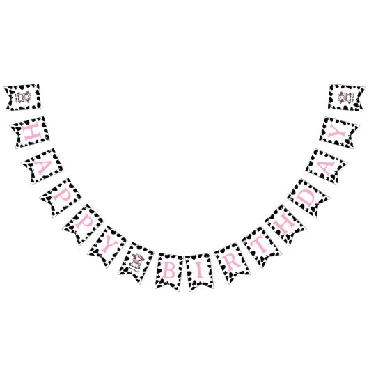 Bannière À Fanions Cow Theme First Birthday (Tout)