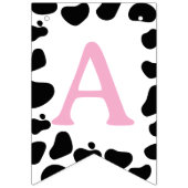 Bannière À Fanions Cow Theme First Birthday (Troisième drapeau)