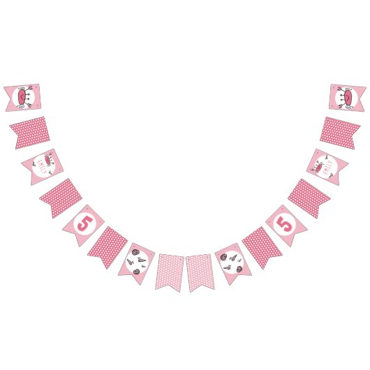 Bannière À Fanions Crabe rose mignon Animaux de mer Fille Anniversair (Tout)