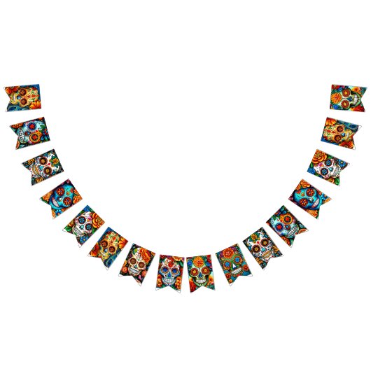 Bannière À Fanions Crâne à sucre (Tout)