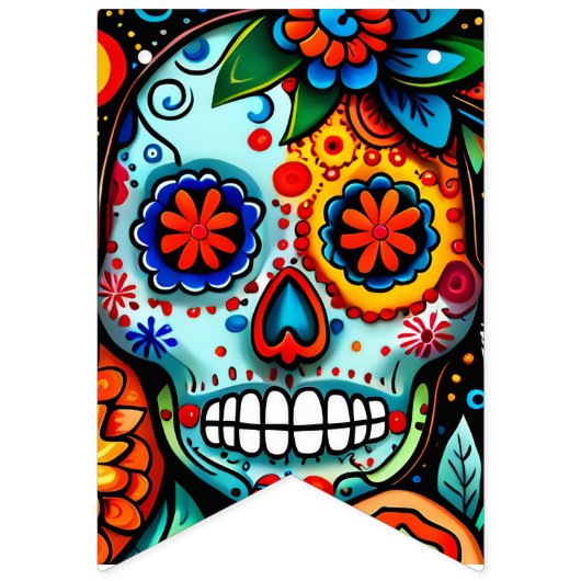 Bannière À Fanions Crâne à sucre (Deuxième drapeau)