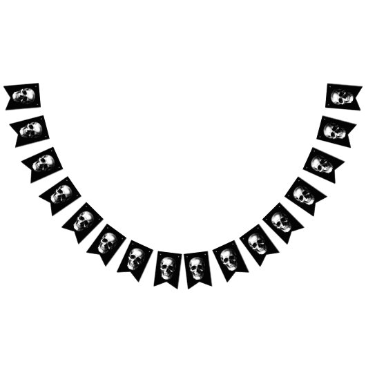 Bannière À Fanions Crâne Gothique Halloween Mariage Bunting (Tout)