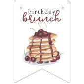 Bannière À Fanions Crêpes à l'aquarelle Anniversaire (Premier drapeau)