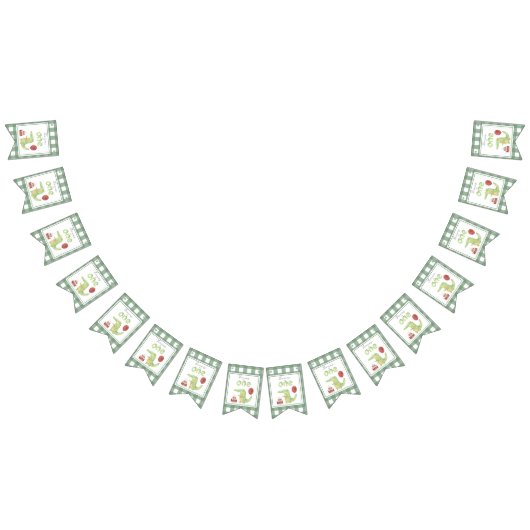 Bannière À Fanions Crocodile d'aquarelle 1er anniversaire (Tout)