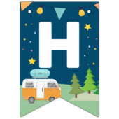 Bannière À Fanions Custom 3 Photo Camping Anniversaire Camp Out Party (Deuxième drapeau)