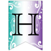 Bannière À Fanions Customisez votre propre - Turquoise & pourpre (Premier drapeau)