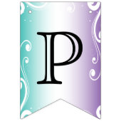 Bannière À Fanions Customisez votre propre - Turquoise & pourpre (Troisième drapeau)