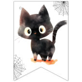 Bannière À Fanions Cute Back chat Fête d'anniversaire d'Halloween (Premier drapeau)