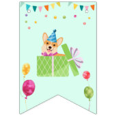 Bannière À Fanions Cute Chien Chiot Puppy Theme Fête d'Anniversaire d (Premier drapeau)