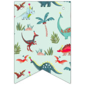 Bannière À Fanions Cute Dinosaur bleu garçon fête d'anniversaire moti (Premier drapeau)