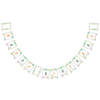 Bannière À Fanions Cute Dinosaur Jungle Bonne fête d'anniversaire