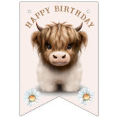 Bannière À Fanions Cute Highlands Scottish Cow (Premier drapeau)