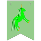 Bannière À Fanions Cute Irish Green et Gold Unicorn (Deuxième drapeau)