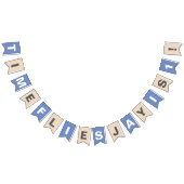 Bannière À Fanions Cute Pastel Bleu Brown Tourne Un Avec Nom (Tout)