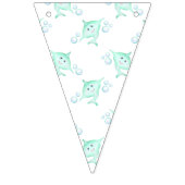 Bannière À Fanions Cute Pastel Vert Enfants Aquarelle requin (Troisième drapeau)