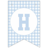 Bannière À Fanions Cute premier anniversaire bleu Plaid Motif (Premier drapeau)