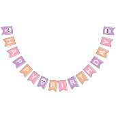 Bannière À Fanions Cute Skulls Pastel Halloween Joyeux Anniversaire (Tout)