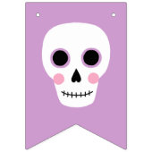 Bannière À Fanions Cute Skulls Pastel Halloween Joyeux Anniversaire (Premier drapeau)