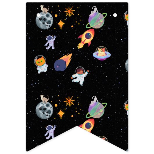 Bannière À Fanions Cute space kitten in the galaxy (Premier drapeau)