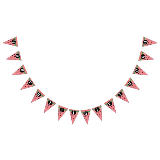 Bannière À Fanions Cute Watermelon Joyeux premier anniversaire  (Tout)