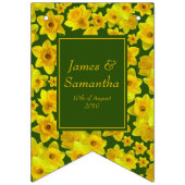 Bannière À Fanions Daffodile de printemps jaune - Mariage (Premier drapeau)