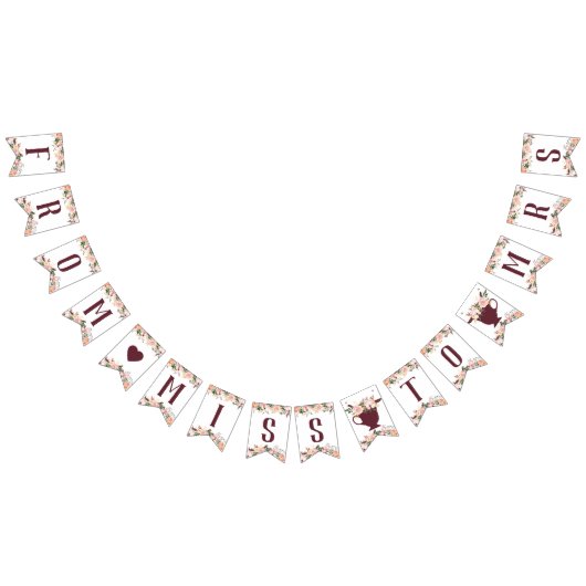 Bannière À Fanions De Miss à Mrs Banner, Bohème (Tout)