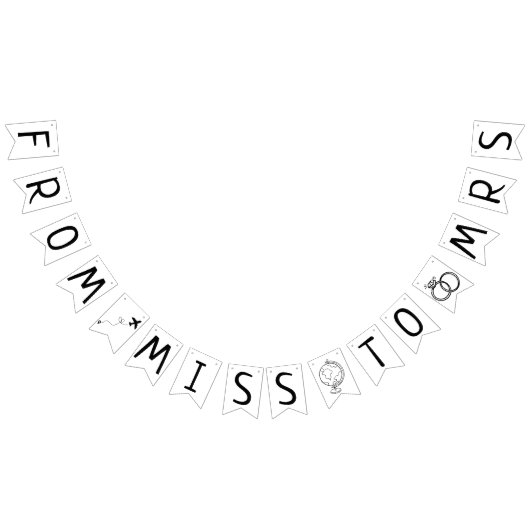 Bannière À Fanions De Miss à Mrs Shower de Mariage Thème Voyage (Tout)