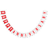 BANNIÈRE À FANIONS DÉCOR ANNIVERSAIRE, ROUGE + BLANC (Tout)