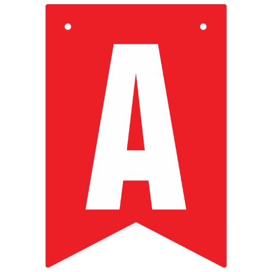 BANNIÈRE À FANIONS DÉCOR ANNIVERSAIRE, ROUGE + BLANC (Deuxième drapeau)