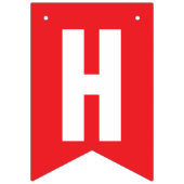 BANNIÈRE À FANIONS DÉCOR ANNIVERSAIRE, ROUGE + BLANC (Premier drapeau)