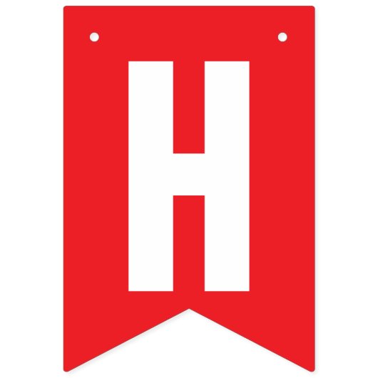 BANNIÈRE À FANIONS DÉCOR ANNIVERSAIRE, ROUGE + BLANC (Premier drapeau)