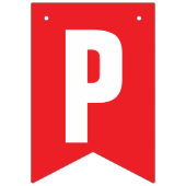 BANNIÈRE À FANIONS DÉCOR ANNIVERSAIRE, ROUGE + BLANC (Troisième drapeau)