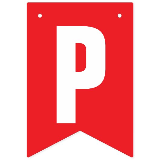 BANNIÈRE À FANIONS DÉCOR ANNIVERSAIRE, ROUGE + BLANC (Troisième drapeau)