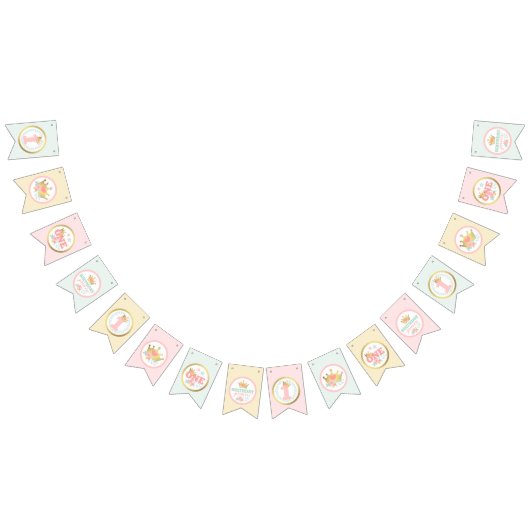 Bannière À Fanions Décor de fête d'anniversaire de la princesse rose (Tout)