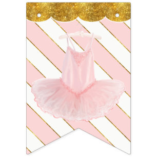 Bannière À Fanions Décor de partie d'or de baby shower de fille de